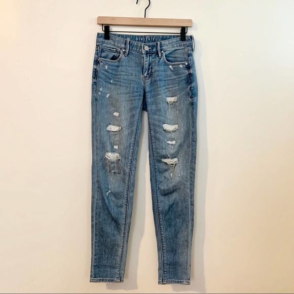 WHBM Destructed Girlfriend Jeans with Chains - Picture 3 of 12